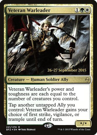 Veteran Warleader [Battle for Zendikar Prerelease Promos] | Cracking-Singles