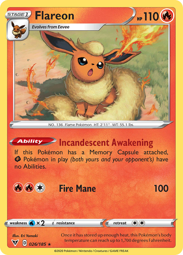 Flareon (026/185) [Sword & Shield: Vivid Voltage] | Cracking-Singles