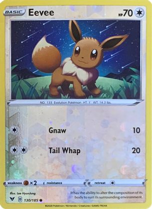 Eevee (130/185) (Reverse Cosmos Holo) [Sword & Shield: Vivid Voltage] | Cracking-Singles