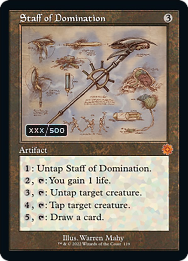 Staff of Dominion (Retro Schematic) (Serial Numbered) [The Brothers' War Retro Artifacts] | Cracking-Singles