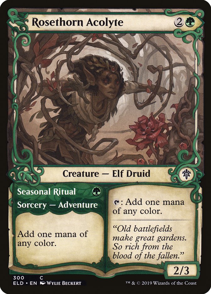 Rosethorn Acolyte // Seasonal Ritual (Showcase) [Throne of Eldraine] | Cracking-Singles