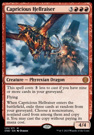 Capricious Hellraiser (Promo Pack) [Phyrexia: All Will Be One Promos] | Cracking-Singles