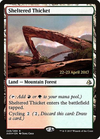 Sheltered Thicket [Amonkhet Prerelease Promos] | Cracking-Singles