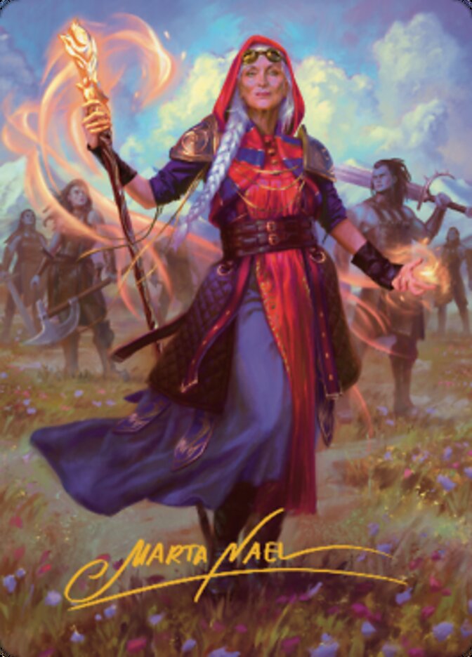 Jaya, Fiery Negotiator Art Card 1 (Gold-Stamped Signature) [Dominaria United Art Series] | Cracking-Singles