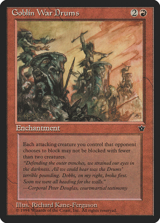 Goblin War Drums (Richard Kane Ferguson) [Fallen Empires] | Cracking-Singles