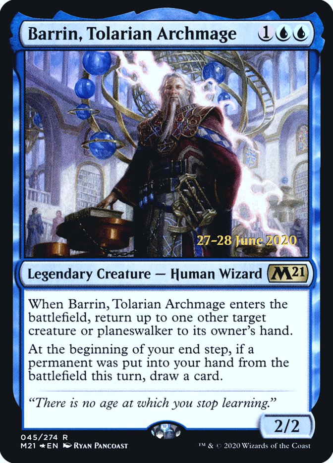 Barrin, Tolarian Archmage  [Core Set 2021 Prerelease Promos] | Cracking-Singles