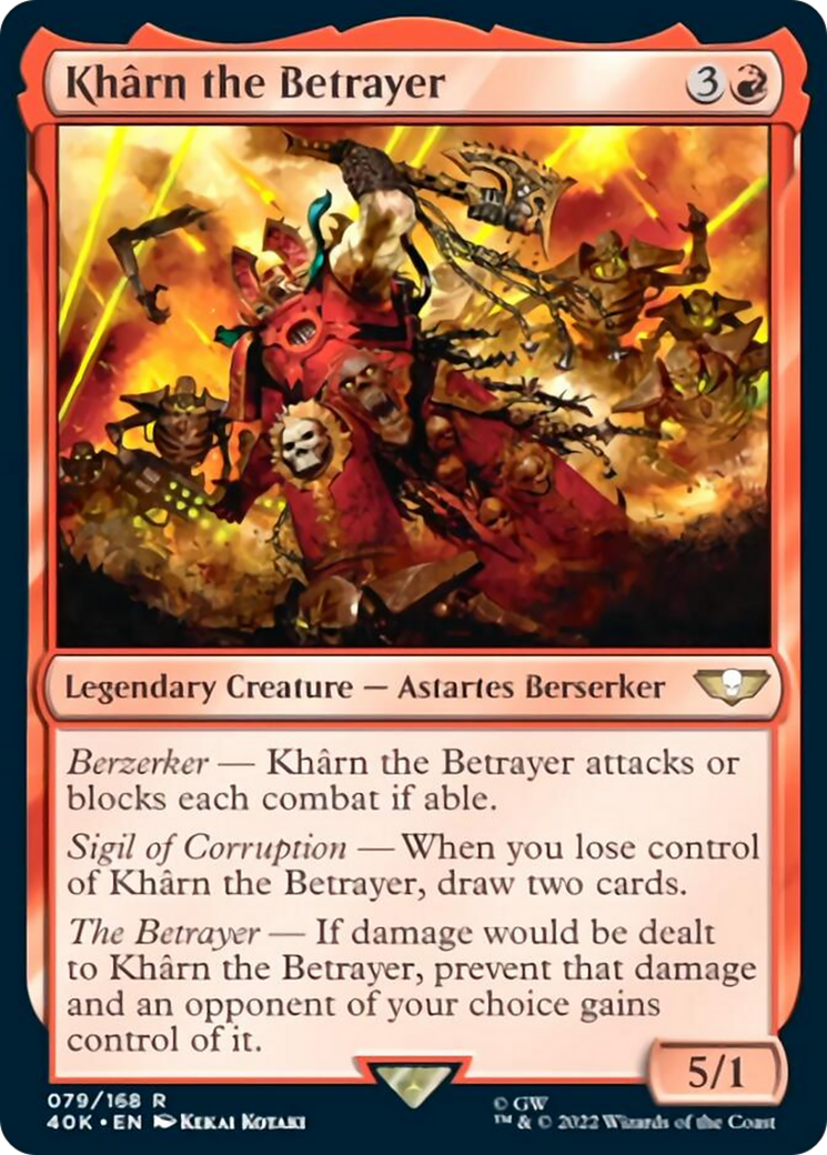 Kharn the Betrayer (Surge Foil) [Universes Beyond: Warhammer 40,000] | Cracking-Singles