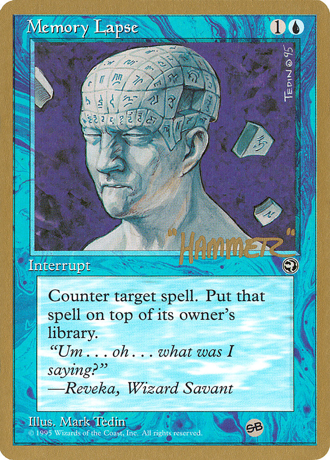 Memory Lapse (Runes) (Shawn "Hammer" Regnier) (SB) [Pro Tour Collector Set] | Cracking-Singles