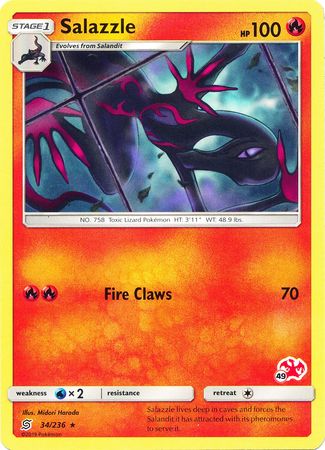 Salazzle (34/236) (Charizard Stamp #49) [Battle Academy 2020] | Cracking-Singles
