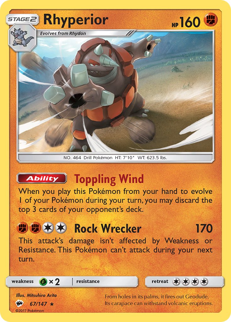 Rhyperior (67/147) (Theme Deck Exclusive) [Sun & Moon: Burning Shadows] | Cracking-Singles