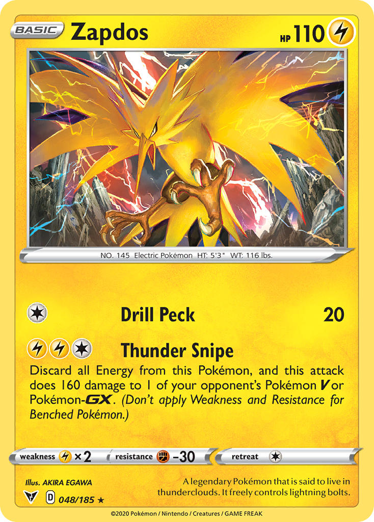 Zapdos (048/185) [Sword & Shield: Vivid Voltage] | Cracking-Singles