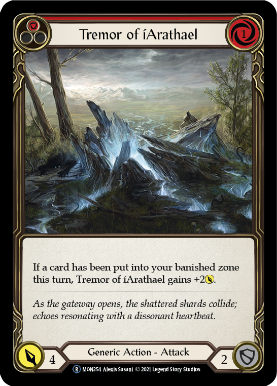 Tremor of iArathael (Red) (Rainbow Foil) [U-MON254-RF] Unlimited Rainbow Foil | Cracking-Singles
