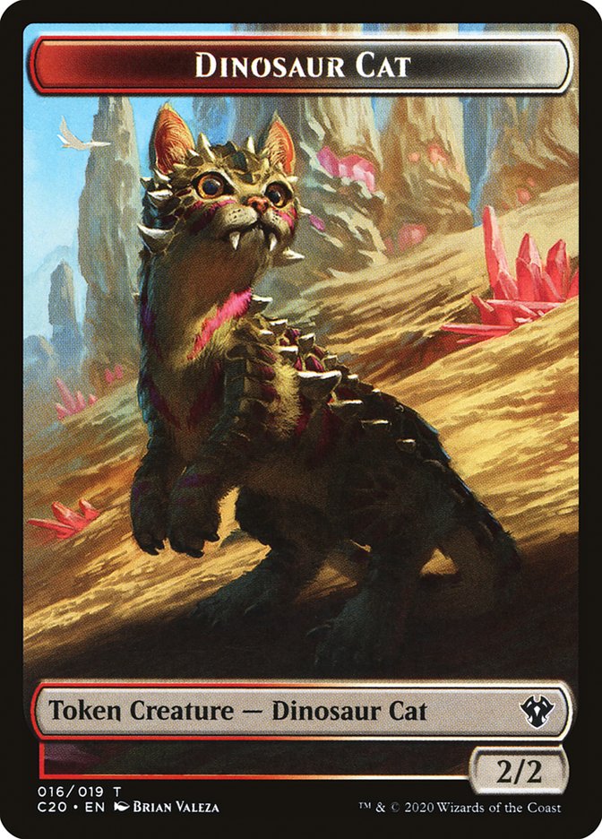 Bird // Dinosaur Cat Token [Commander 2020] | Cracking-Singles