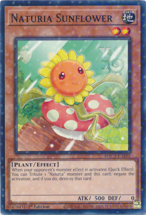 Naturia Sunflower (Duel Terminal) [HAC1-EN102] Parallel Rare | Cracking-Singles