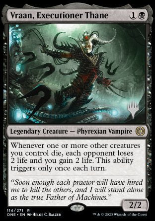 Vraan, Executioner Thane (Promo Pack) [Phyrexia: All Will Be One Promos] | Cracking-Singles