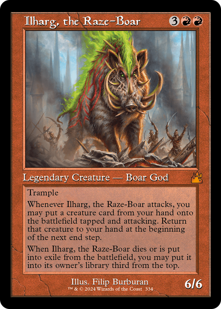 Ilharg, the Raze-Boar (Retro Frame) [Ravnica Remastered] | Cracking-Singles