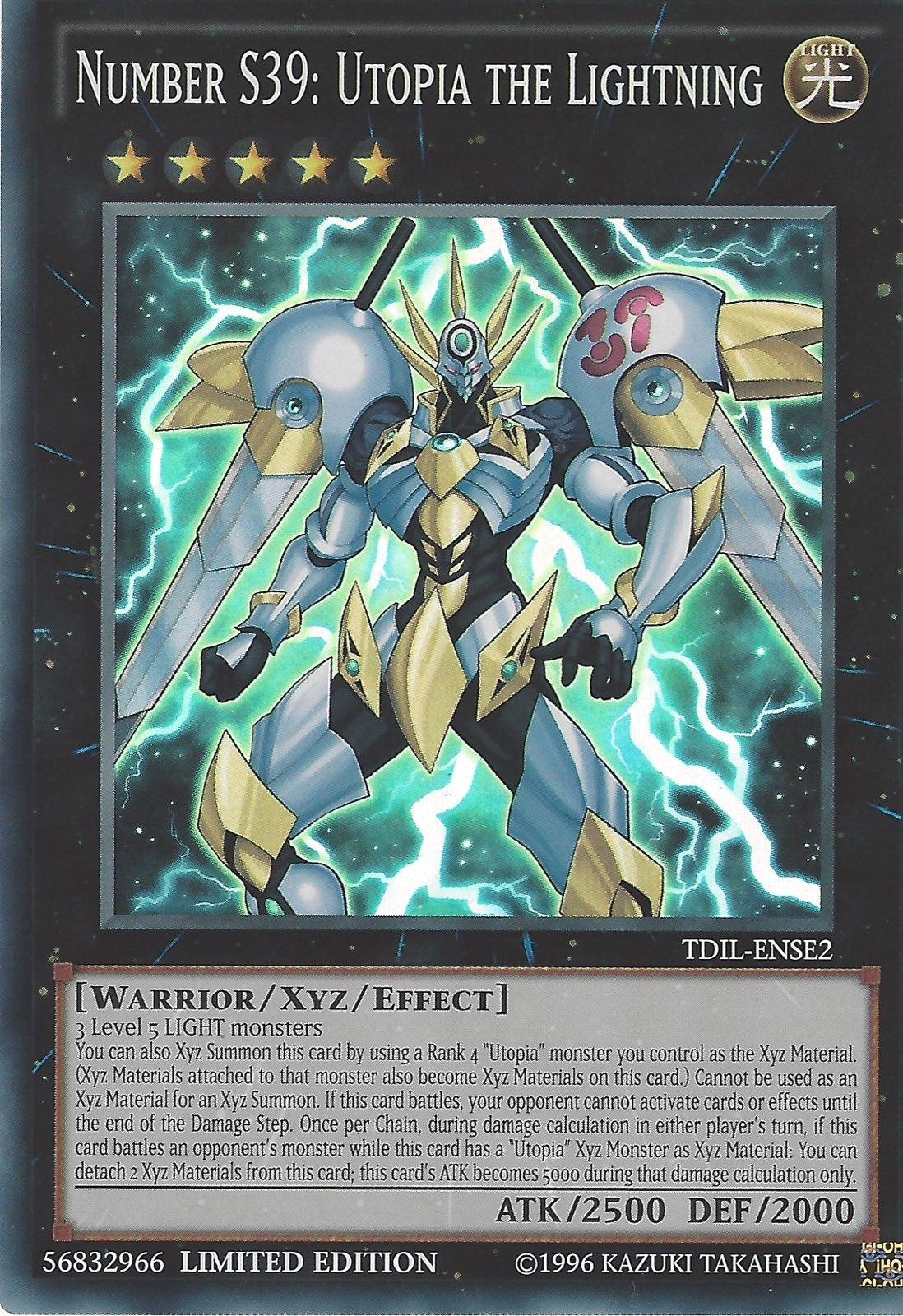 Number S39: Utopia the Lightning [TDIL-ENSE2] Super Rare | Cracking-Singles