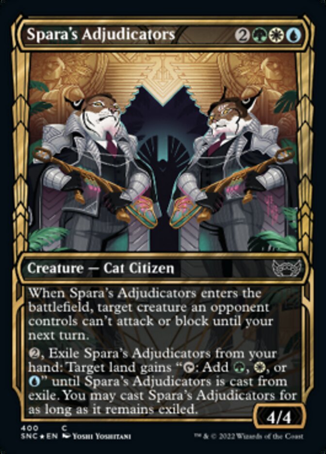 Spara's Adjudicators (Showcase Golden Age Gilded Foil) [Streets of New Capenna] | Cracking-Singles