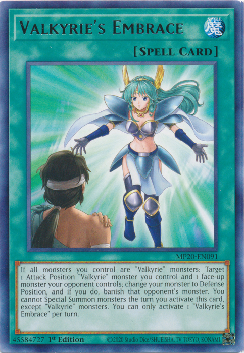Valkyrie's Embrace [MP20-EN091] Rare | Cracking-Singles