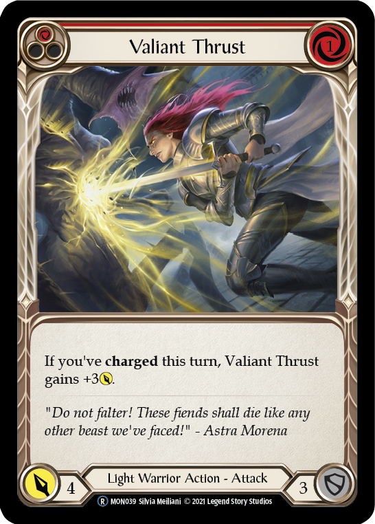 Valiant Thrust (Red) [U-MON039] Unlimited Normal | Cracking-Singles