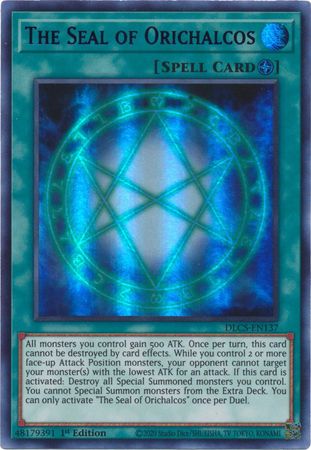 The Seal of Orichalcos (Blue) [DLCS-EN137] Ultra Rare | Cracking-Singles
