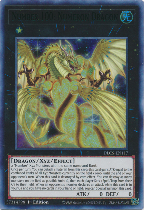Number 100: Numeron Dragon (Green) [DLCS-EN117] Ultra Rare | Cracking-Singles