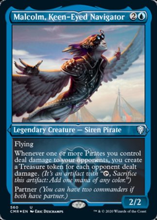 Malcolm, Keen-Eyed Navigator (Foil Etched) [Commander Legends] | Cracking-Singles