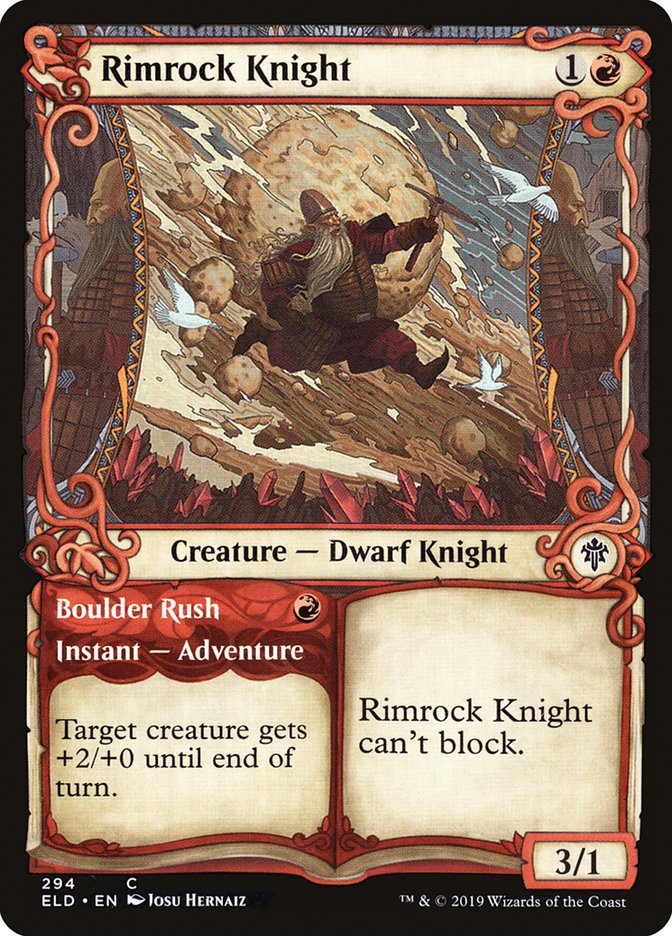 Rimrock Knight // Boulder Rush (Showcase) [Throne of Eldraine] | Cracking-Singles