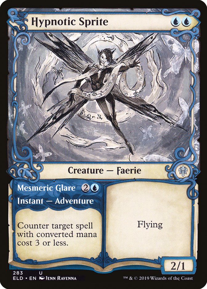 Hypnotic Sprite // Mesmeric Glare (Showcase) [Throne of Eldraine] | Cracking-Singles