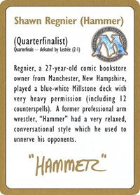 1996 Shawn "Hammer" Regnier Biography Card [World Championship Decks] | Cracking-Singles