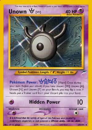 Unown [W] (29/105) [Neo Destiny Unlimited] | Cracking-Singles