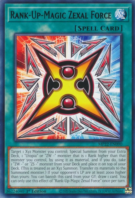 Rank-Up-Magic Zexal Force [MP22-EN090] Rare | Cracking-Singles