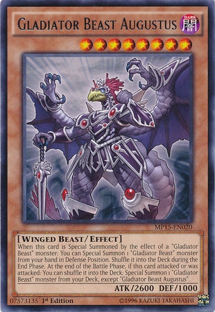Gladiator Beast Augustus [MP15-EN020] Rare | Cracking-Singles