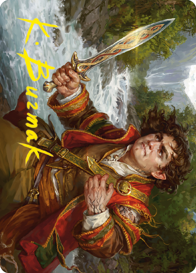 Frodo Baggins Art Card (16/81) (Gold-Stamped Signature) [The Lord of the Rings: Tales of Middle-earth Art Series] | Cracking-Singles