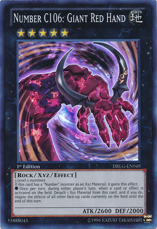 Number C106: Giant Red Hand [DRLG-EN049] Super Rare | Cracking-Singles