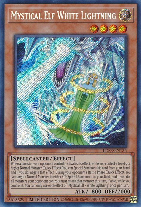 Mystical Elf White Lightning [LDS3-EN135] Secret Rare | Cracking-Singles