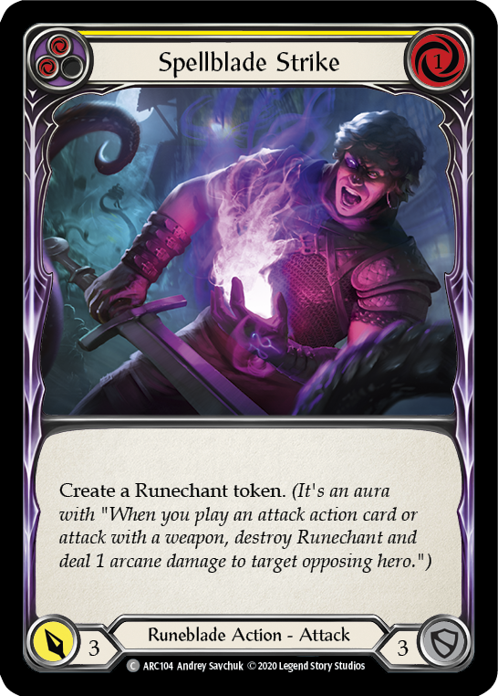 Spellblade Strike (Yellow) [ARC104] Unlimited Edition Rainbow Foil | Cracking-Singles