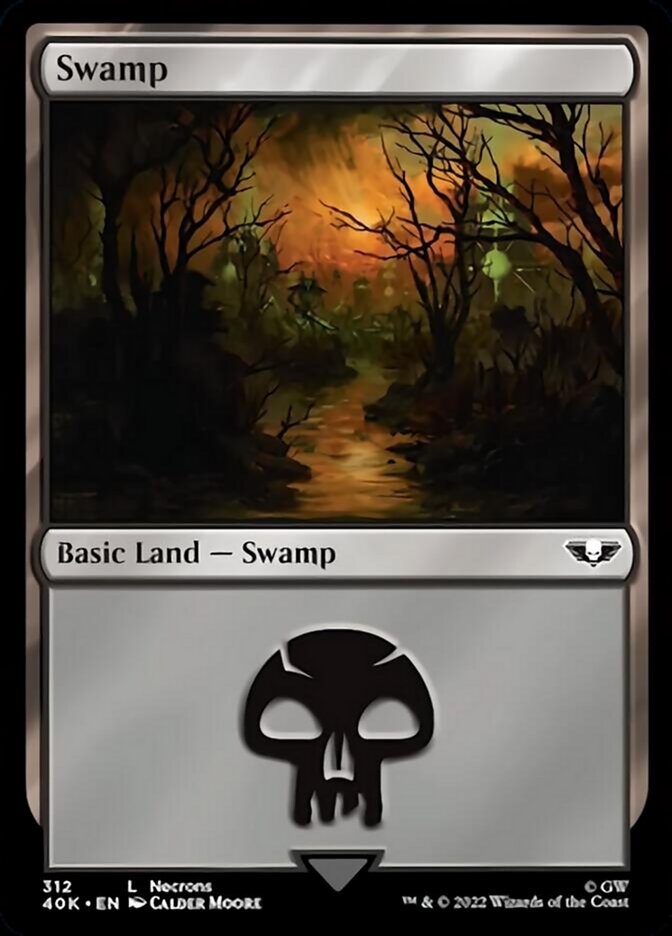 Swamp (312) (Surge Foil) [Universes Beyond: Warhammer 40,000] | Cracking-Singles