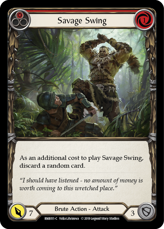 Savage Swing (Red) [RNR011-C] (Rhinar Hero Deck)  1st Edition Normal | Cracking-Singles