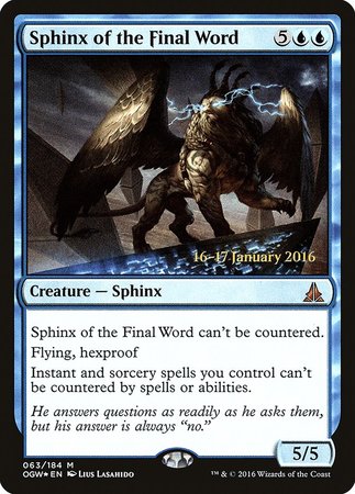 Sphinx of the Final Word [Oath of the Gatewatch Promos] | Cracking-Singles