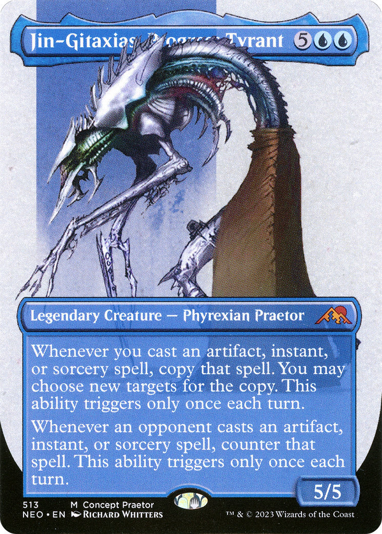 Jin-Gitaxias, Progress Tyrant (Borderless Concept Praetors) [Phyrexia: All Will Be One] | Cracking-Singles