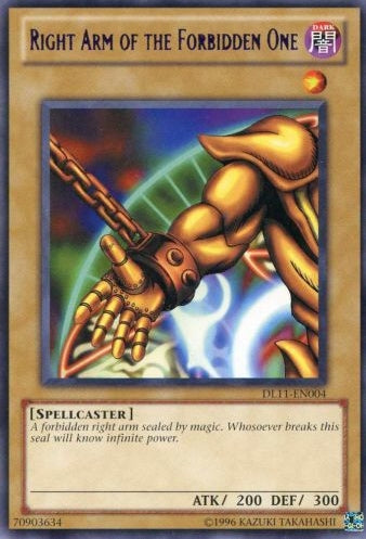 Right Arm of the Forbidden One (Purple) [DL11-EN004] Rare | Cracking-Singles