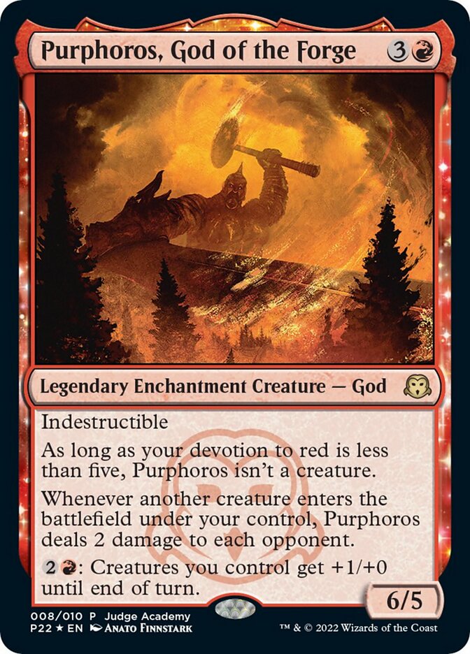 Purphoros, God of the Forge [Judge Gift Cards 2022] | Cracking-Singles