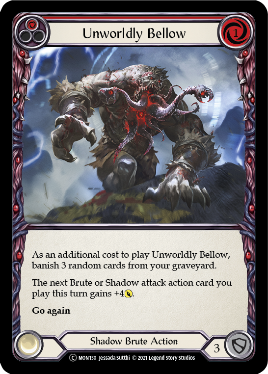 Unworldly Bellow (Red) (Rainbow Foil) [U-MON150-RF] Unlimited Rainbow Foil | Cracking-Singles