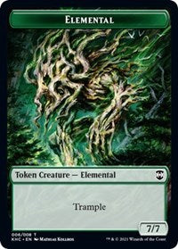 Elemental // Elf Warrior Double-sided Token [Kaldheim Commander Tokens] | Cracking-Singles