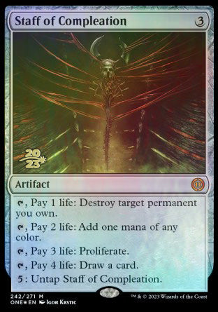 Staff of Compleation [Phyrexia: All Will Be One Prerelease Promos] | Cracking-Singles